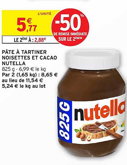 PÂTE À TARTINER NOISETTES ET CACAO NUTELLA
