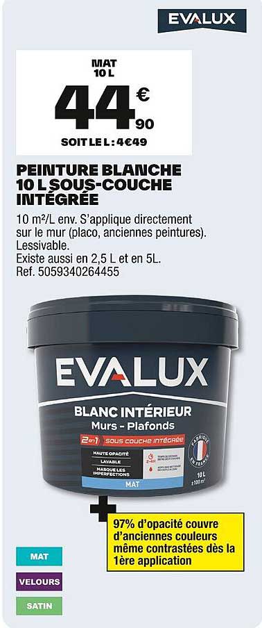 PEINTURE BLANCHE 10 L SOUS-COUCHE INTÉGRÉE