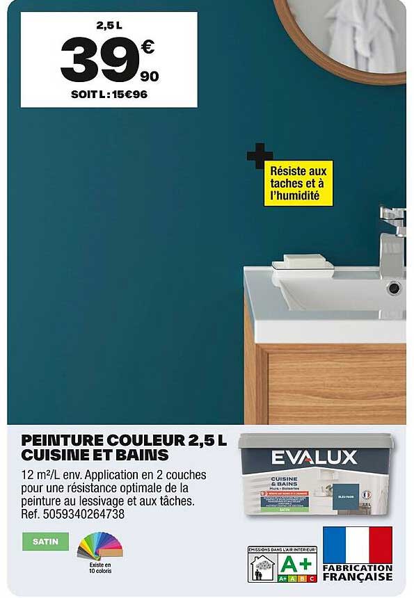 PEINTURE COULEUR 2,5 L CUISINE ET BAINS