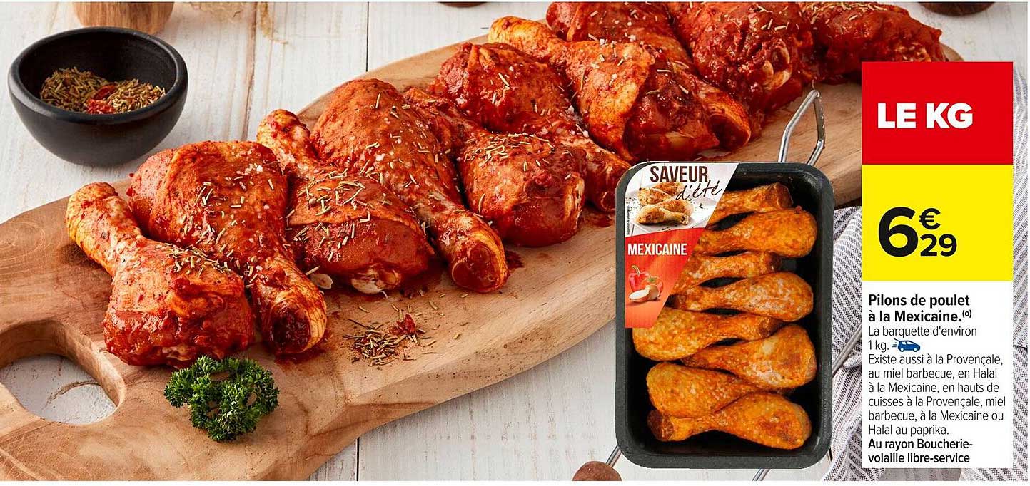 Pilons de poulet à la Mexicaine.
