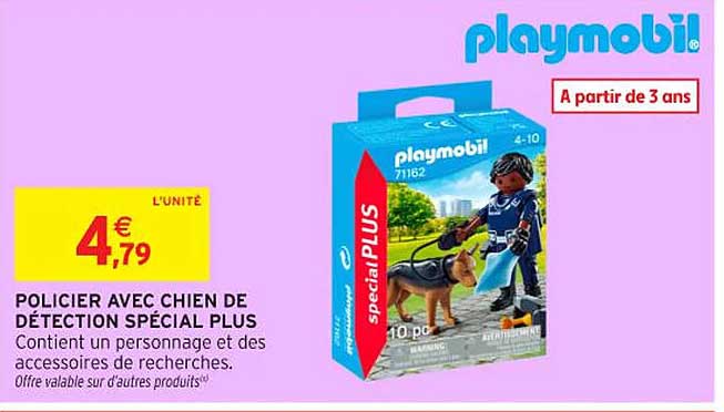 POLICIER AVEC CHIEN DE DÉTECTION SPÉCIAL PLUS