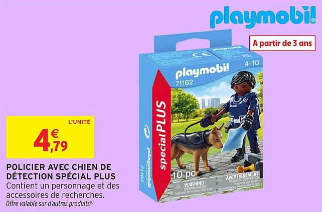 POLICIER AVEC CHIEN DE DÉTECTION SPÉCIAL PLUS