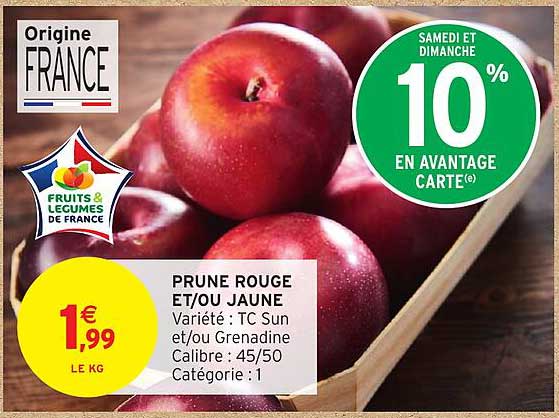 PRUNE ROUGE ET/OU JAUNE