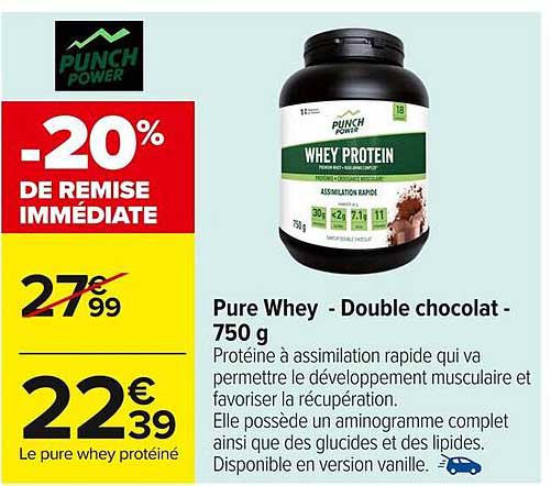 Pure Whey - Double chocolat - 750 g