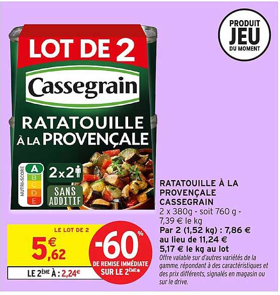 Ratatouille à la Provençale Cassegrain, Lot de 2