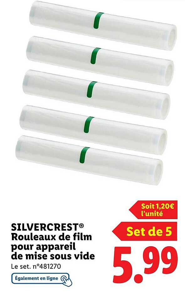 Rouleaux de film pour appareil de mise sous vide