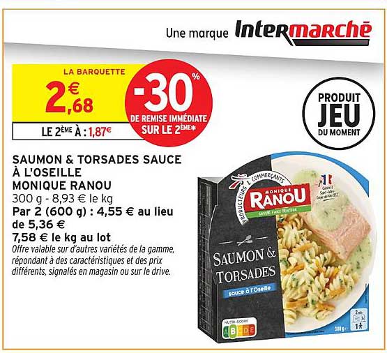 SAUMON & TORSADES SAUCE À L'OSEILLE MONIQUE RANOU