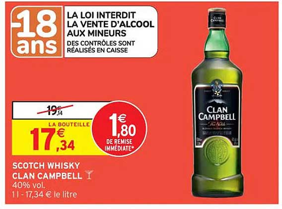 SCOTCH WHISKY CLAN CAMPBELL 40% vol.