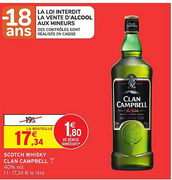 SCOTCH WHISKY CLAN CAMPBELL 40% vol.