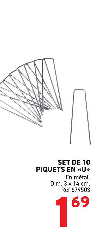 SET DE 10 PIQUETS EN «U»