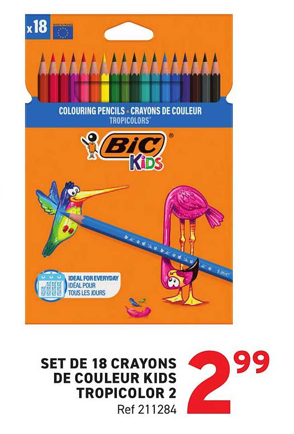 SET DE 18 CRAYONS DE COULEUR KIDS TROPICOLOR 2