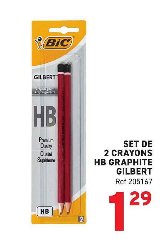 SET DE 2 CRAYONS HB GRAPHITE GILBERT
