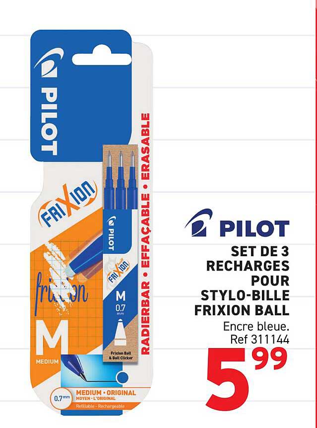 SET DE 3 RECHARGES POUR STYLO-BILLE FRIXION BALL