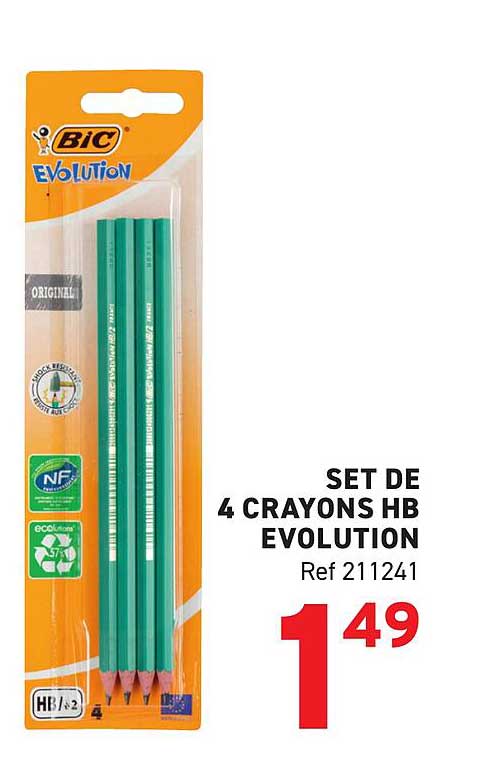 SET DE 4 CRAYONS HB EVOLUTION
