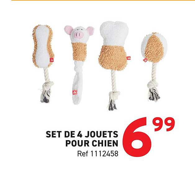 SET DE 4 JOUETS POUR CHIEN