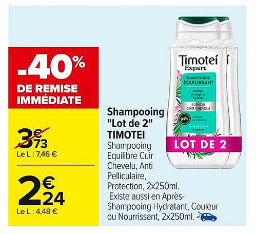 Shampooing "Lot de 2" TIMOTEI