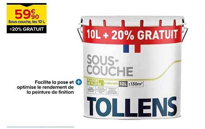 Sous-couche, les 10 L +20% GRATUIT