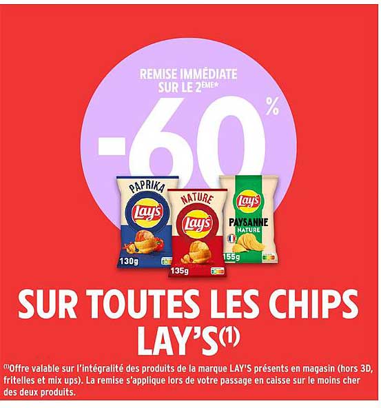 SUR TOUTES LES CHIPS LAY'S