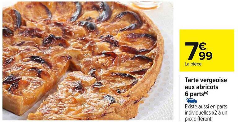 Tarte vergeoise aux abricots 6 parts