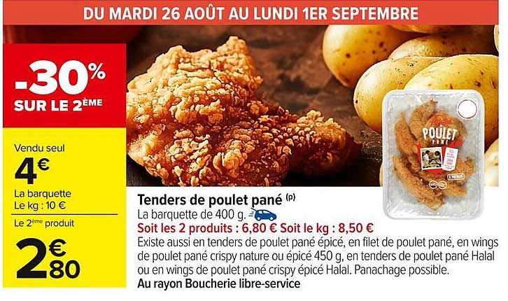 Tenders de poulet pané