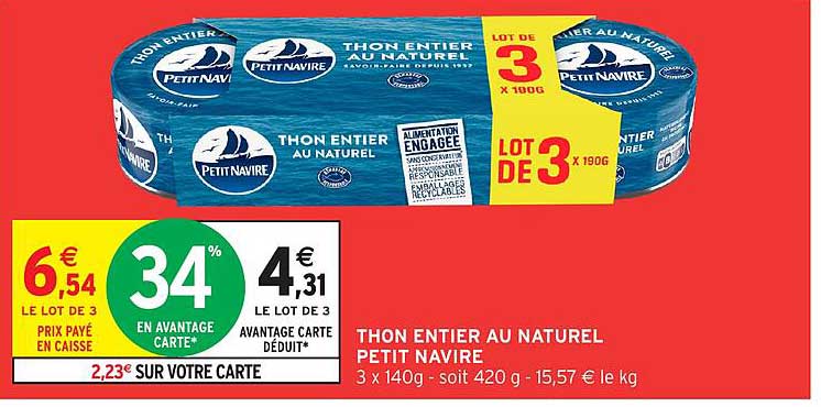 THON ENTIER AU NATUREL PETIT NAVIRE
