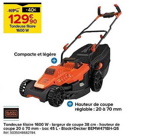 Tondeuse filaire 1600 W