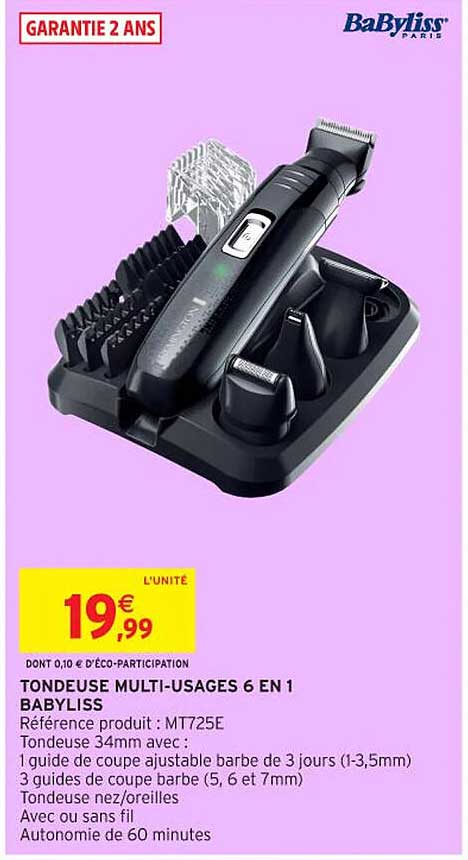 TONDEUSE MULTI-USAGES 6 EN 1 BABYLISS