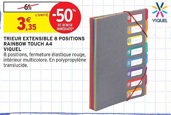 TRIEUR EXTENSIBLE 8 POSITIONS RAINBOW TOUCH A4 VIQUEL