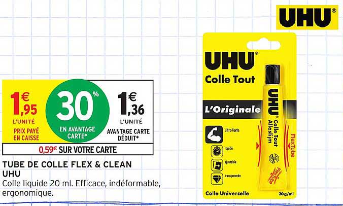 TUBE DE COLLE FLEX & CLEAN UHU