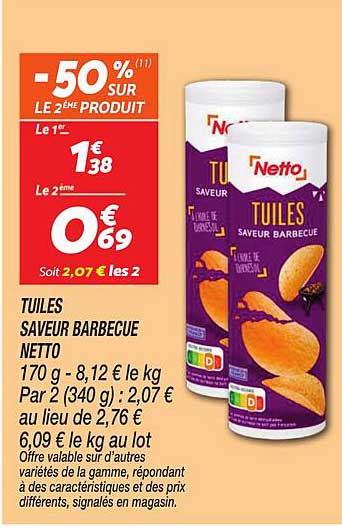 TUILES SAVEUR BARBECUE NETTO