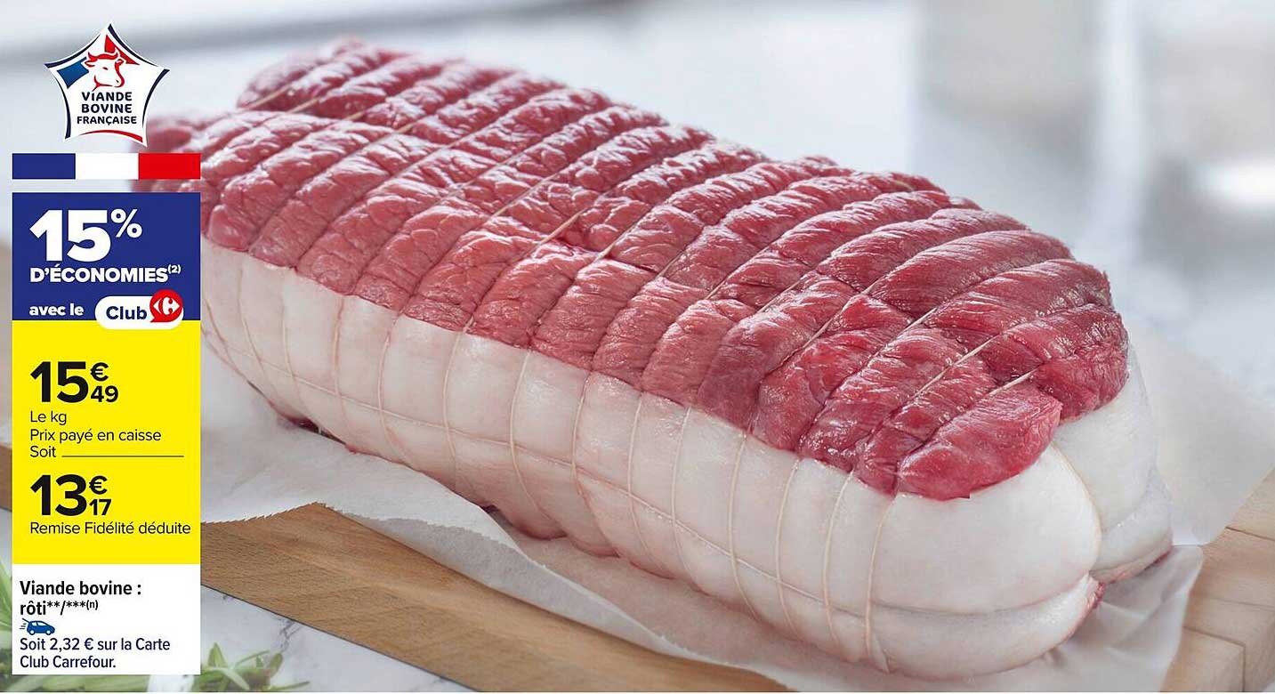 Viande bovine : rôti