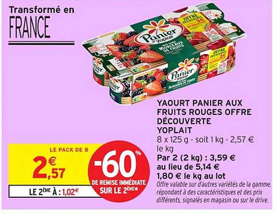 YAOURT PANIER AUX FRUITS ROUGES OFFRE DÉCOUVERTE YOPLAIT
