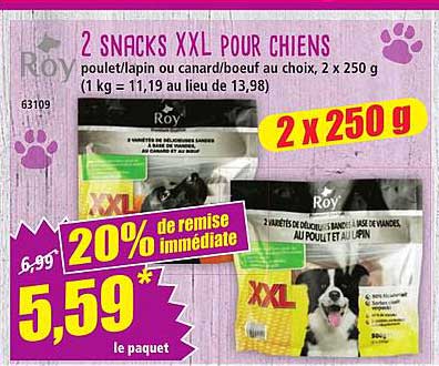 2 SNACKS XXL POUR CHIENS