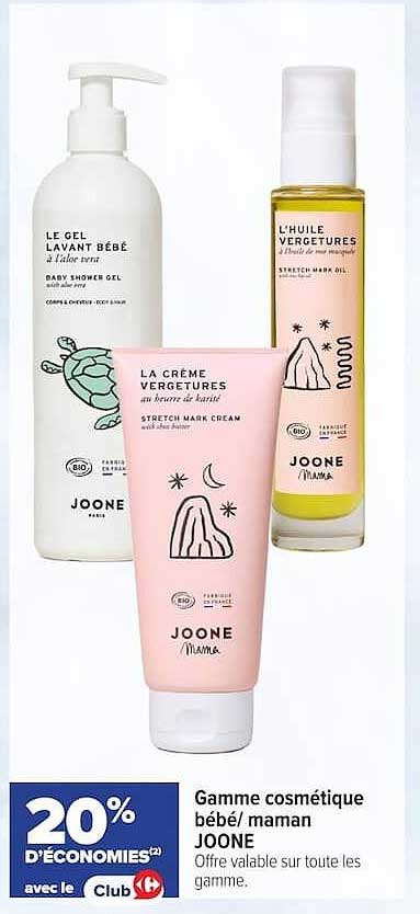 20% D’ÉCONOMIES avec le Club sur la gamme cosmétique bébé/maman JOONE
