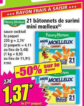 21 bâtonnets de surimi mini moelleux(c)