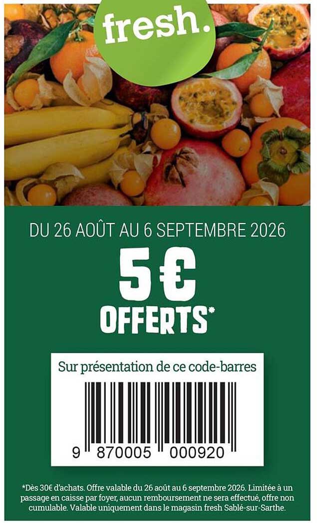 5€ OFFERTS*