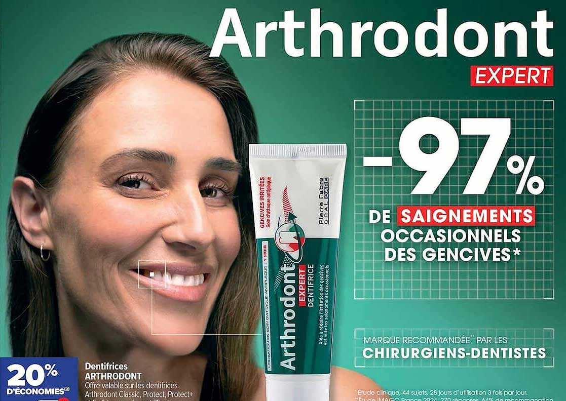 -97% de saignements occasionnels des gencives*