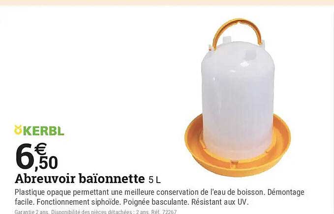 Abreuvoir baïonnette 5 L