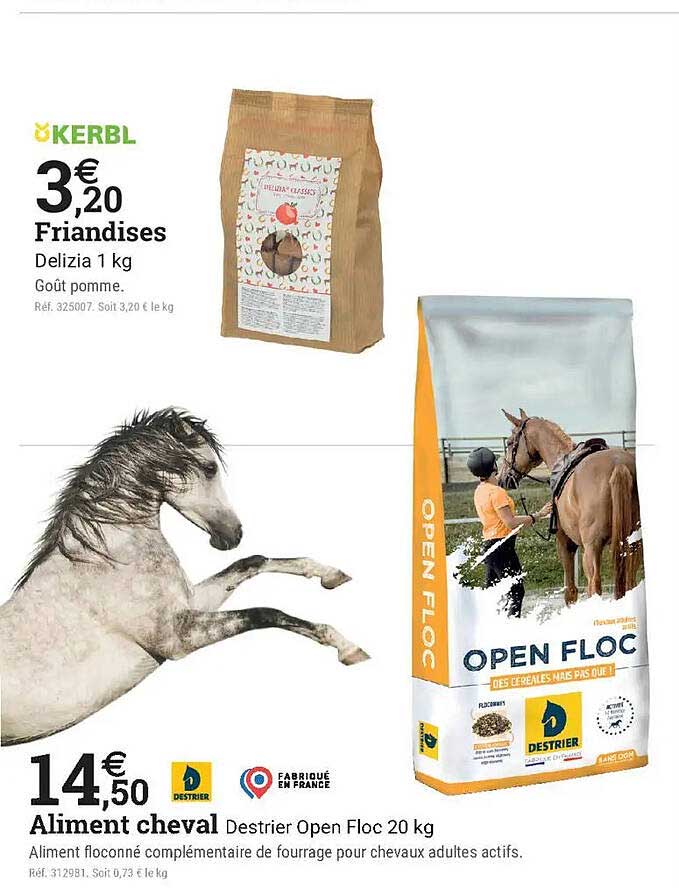 Aliment cheval Destrier Open Floc 20 kg