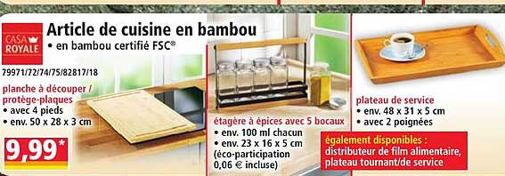 Article de cuisine en bambou
