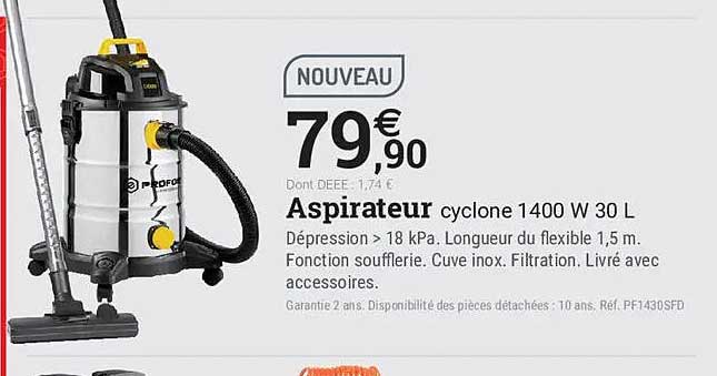 Aspirateur cyclone 1400 W 30 L