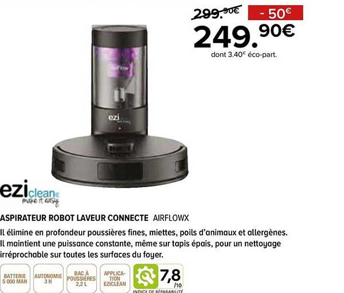 ASPIRATEUR ROBOT LAVEUR CONNECTE AIRFLOWX
