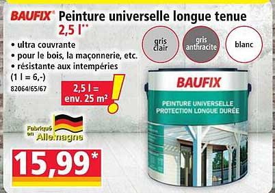 BAUFIX Peinture universelle longue tenue 2,5 l