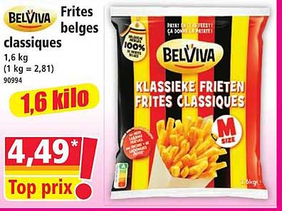 BELVIVA Frites belges classiques