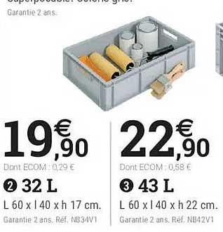 Caisse plastique grise
