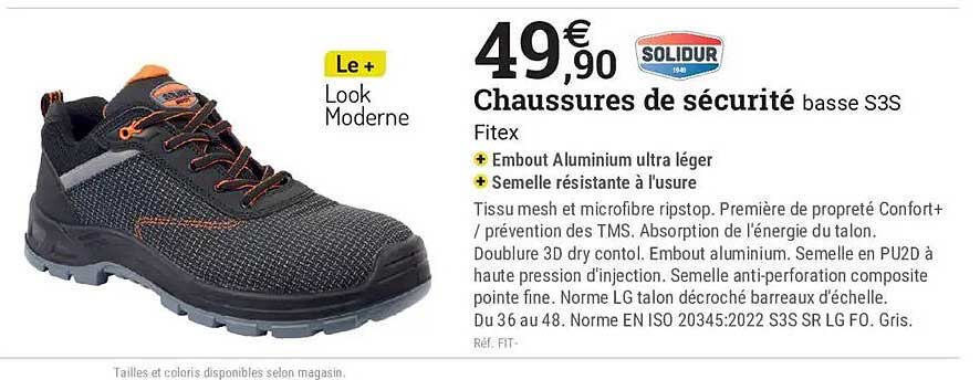Chaussures de sécurité basse S3 Fitex