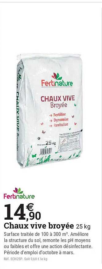 Chaux vive broyée 25 kg