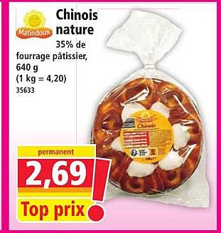 Chinois nature 35% de fourrage pâtissier, 640 g (1 kg = 4,20) 35633
