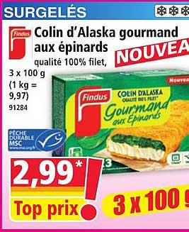 Colin d’Alaska gourmand aux épinards
