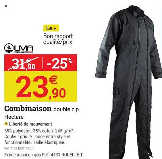 Combinaison double zip Hectare